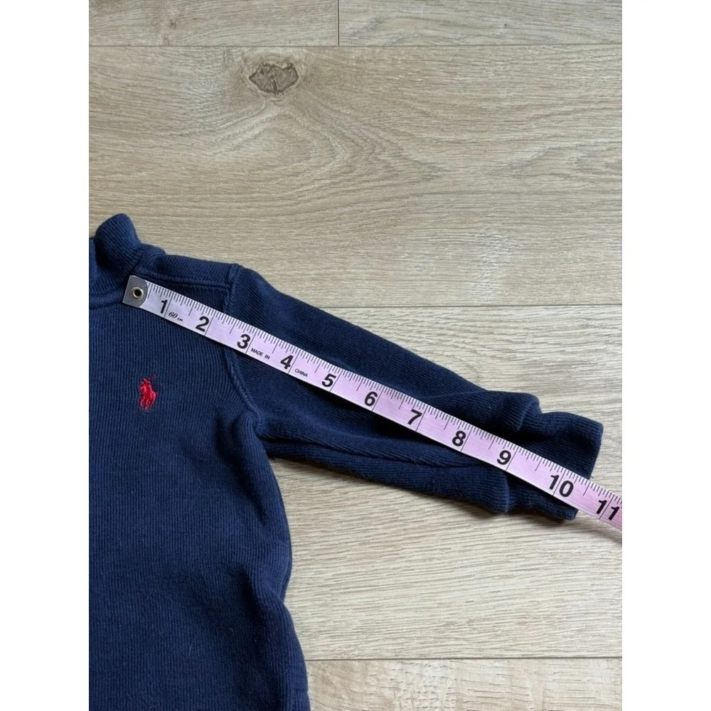 EUC Baby Boy Ralph Lauren long sleeve quarter zip navy blue sweater size 9M
